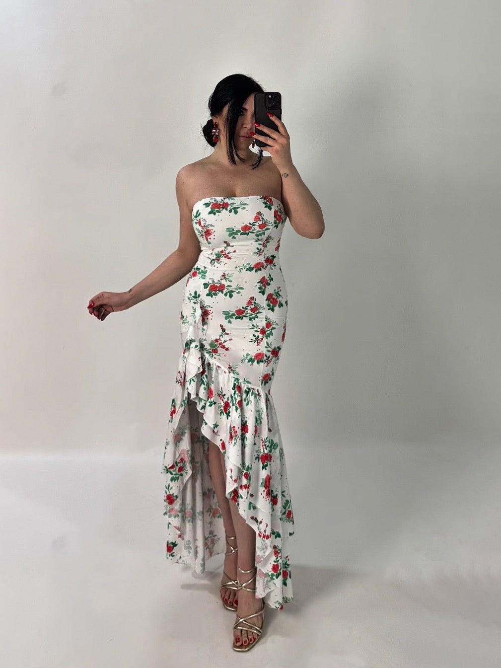 Abito con rouche sul fondo “Fleur”