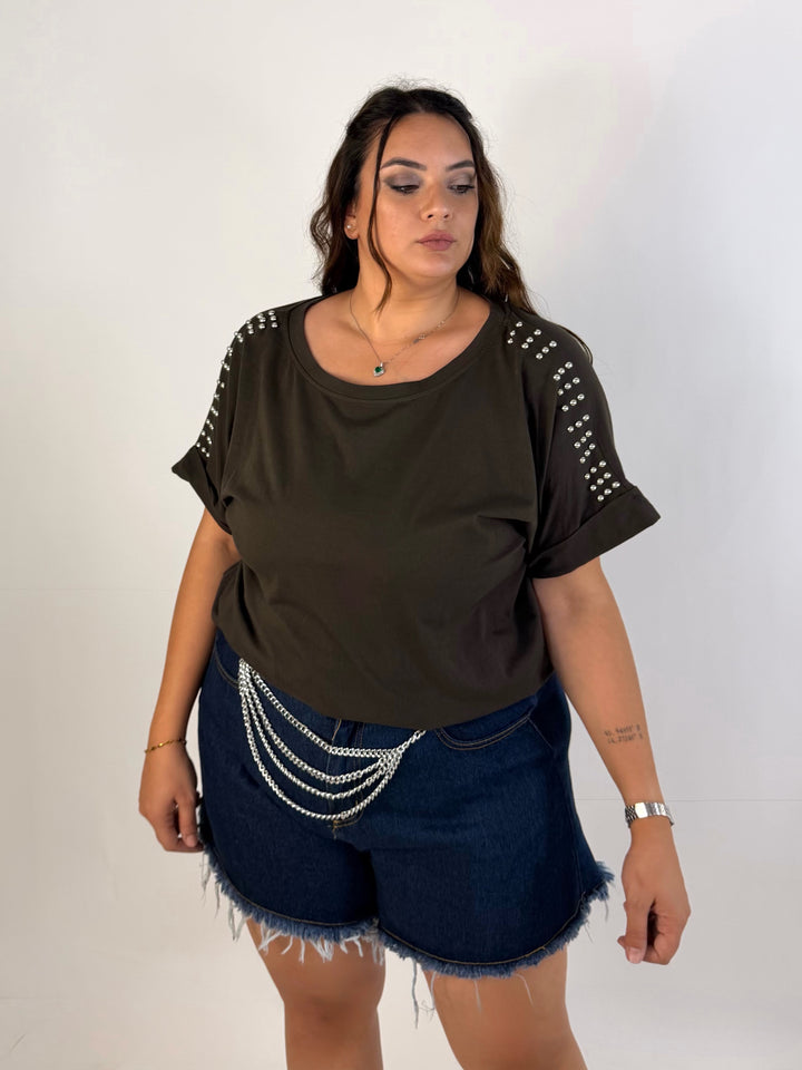 T shirt con borchie  “Dalila”