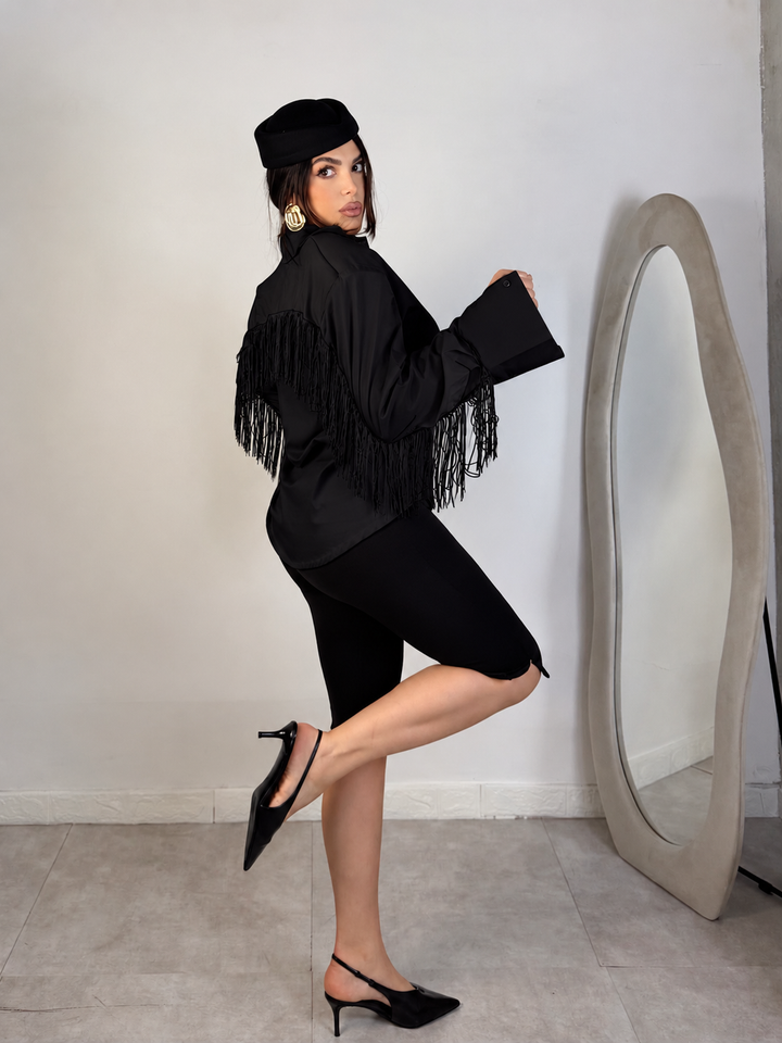 Camicia oversize con frange “Marielle”