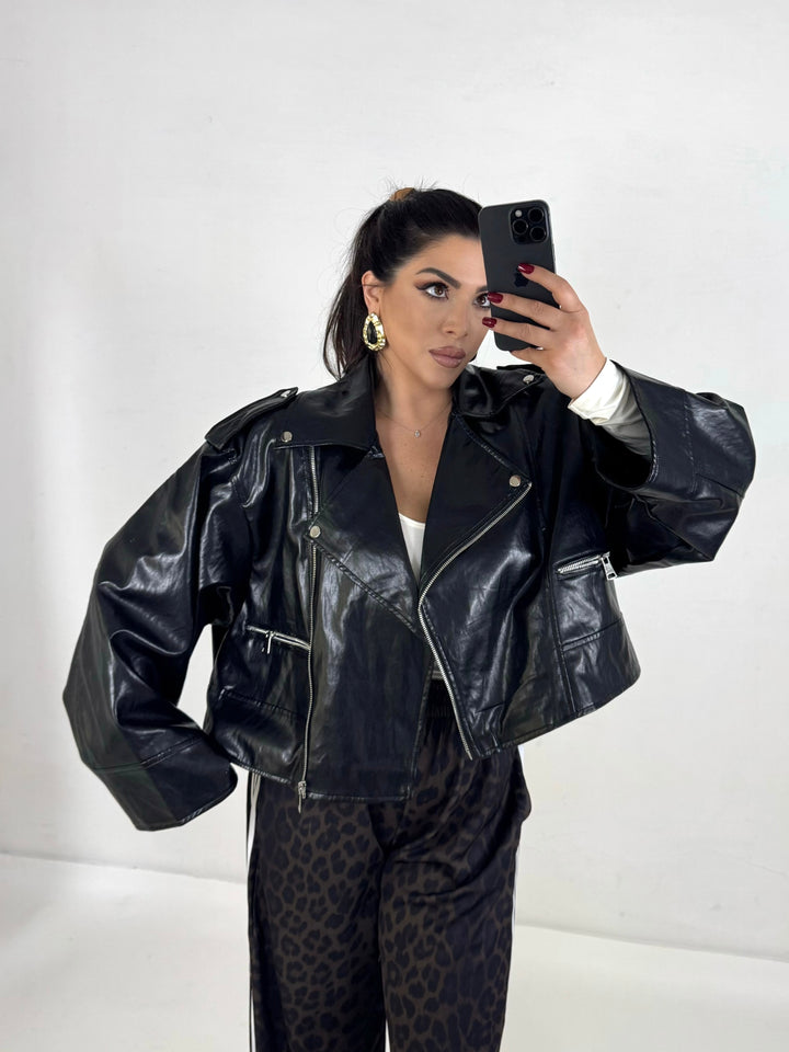 Giubbotto chiodo oversize in eco pelle “Urban”