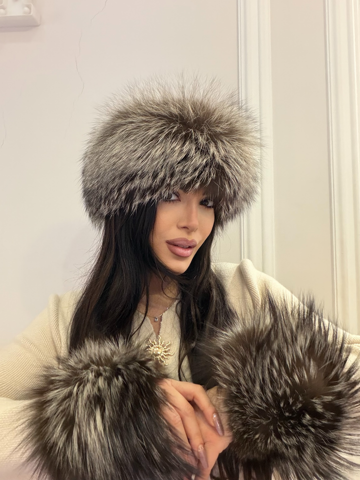 Coppia di polsini in vera pelliccia di volpe 01