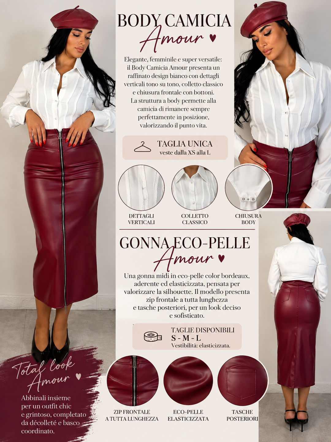 Gonna in eco pelle “Amour”