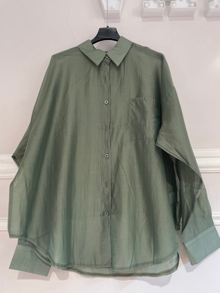 Maxi camicia in organza “Tulum”