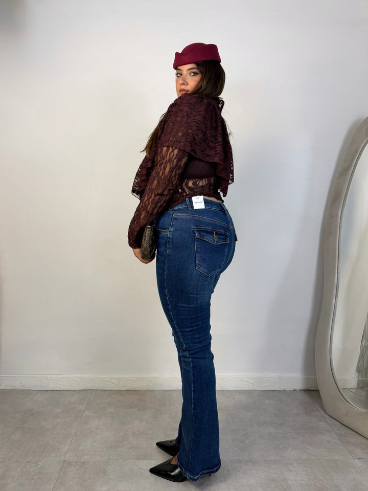 Jeans a zampa elastico “Emily”