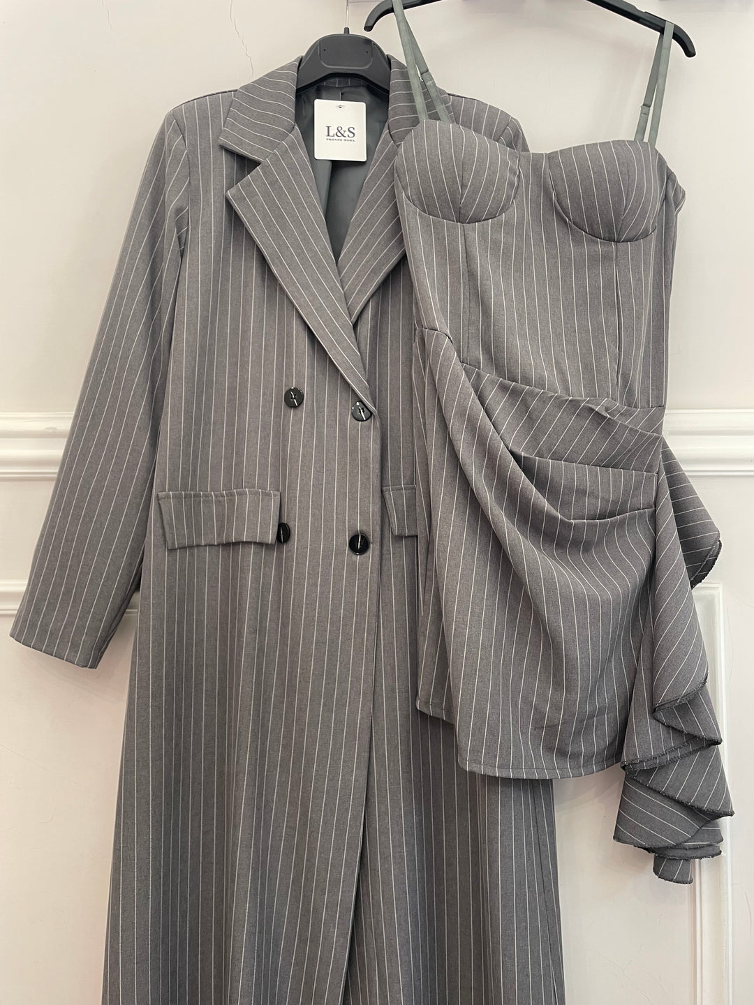 Coordinato gessato giacca e vestito “Special”