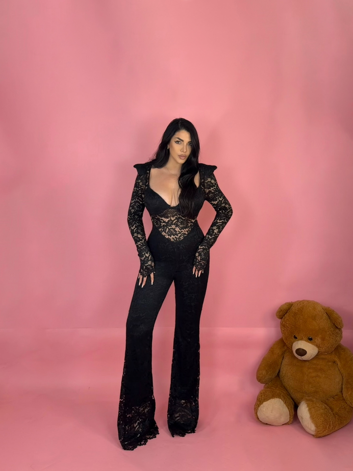 Tuta in pizzo “Noir”