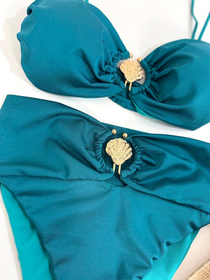 Costume a due pezzi vita alta “Conchiglia”
