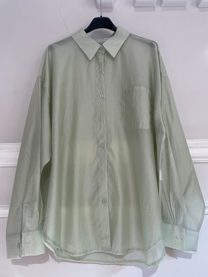 Maxi camicia in organza “Tulum”