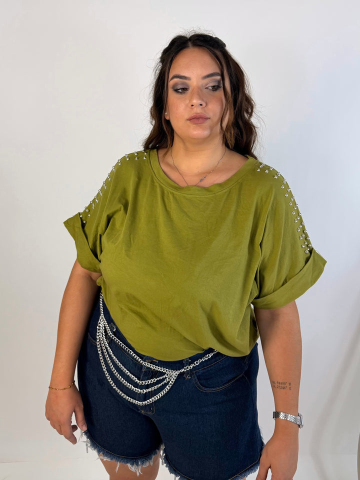 T shirt con borchie  “Dalila”