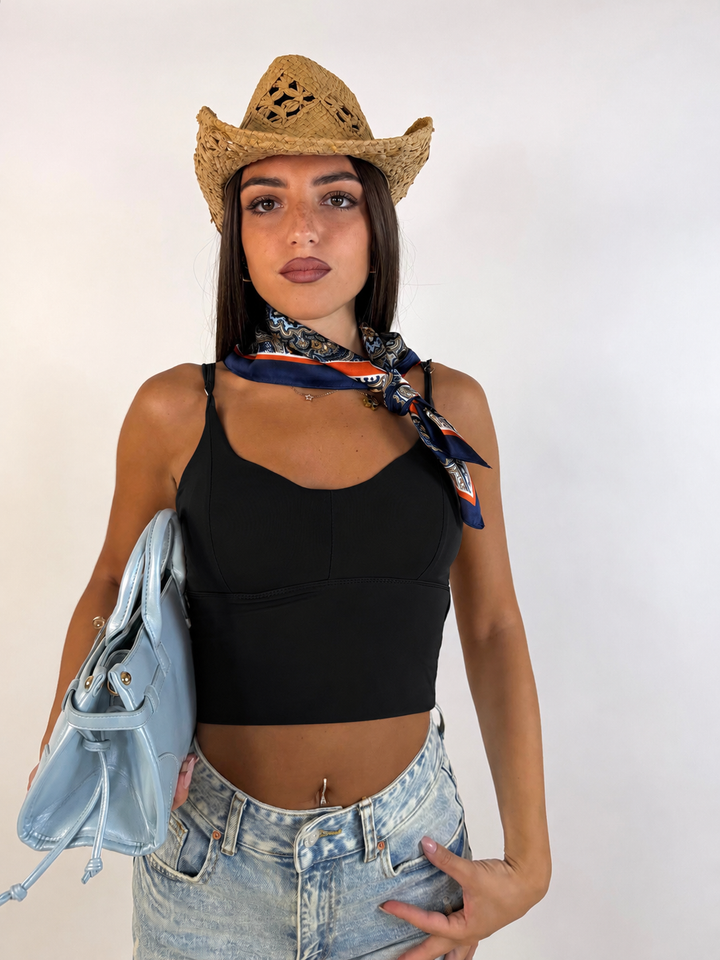 Crop top modellante con coppe
