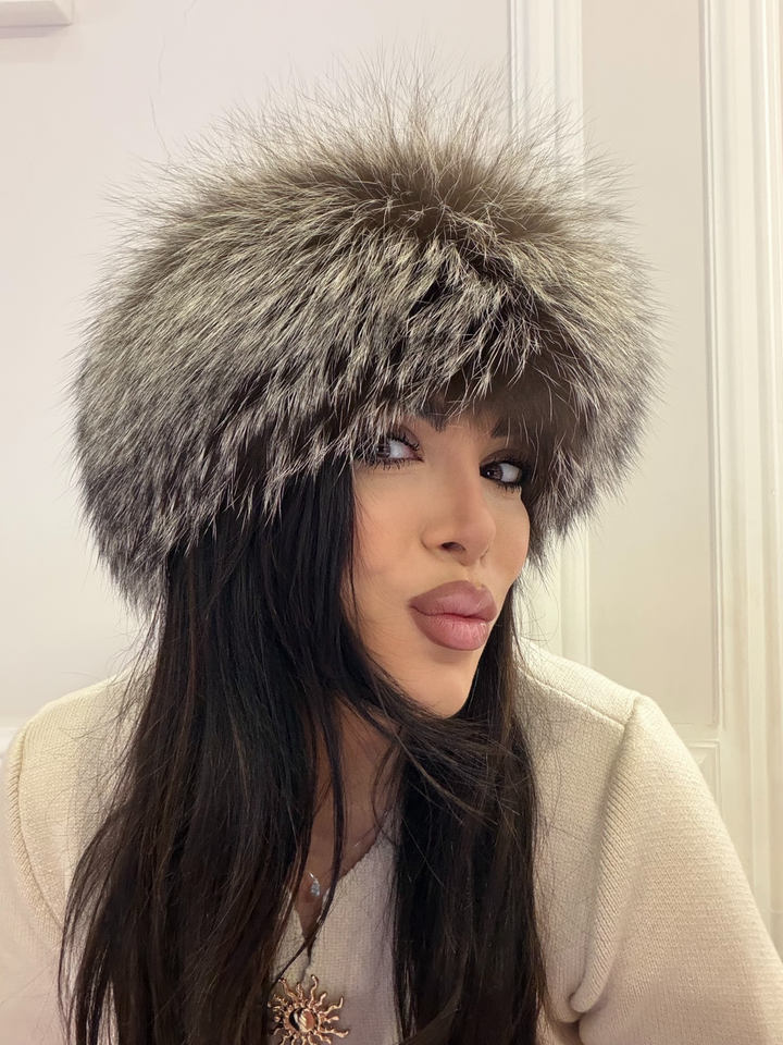 Fascia per capelli in vera pelliccia di volpe 01