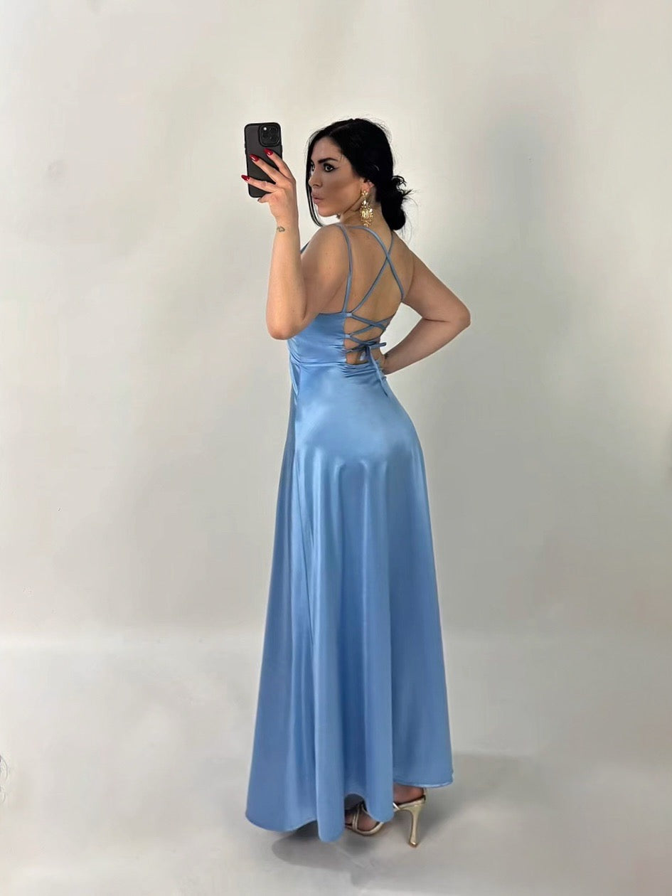 Abito lungo con scollo dietro “Juliette”