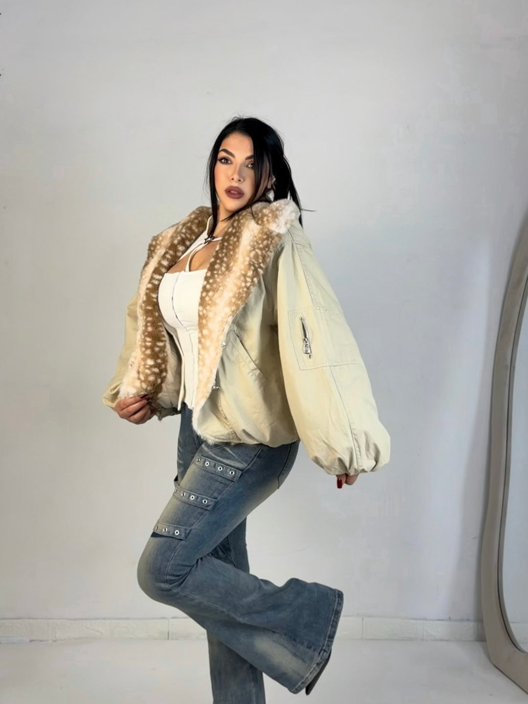 Giubbotto con eco pelliccia “Kylie”