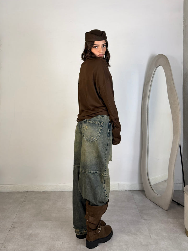 Jeans baggy sabbiati