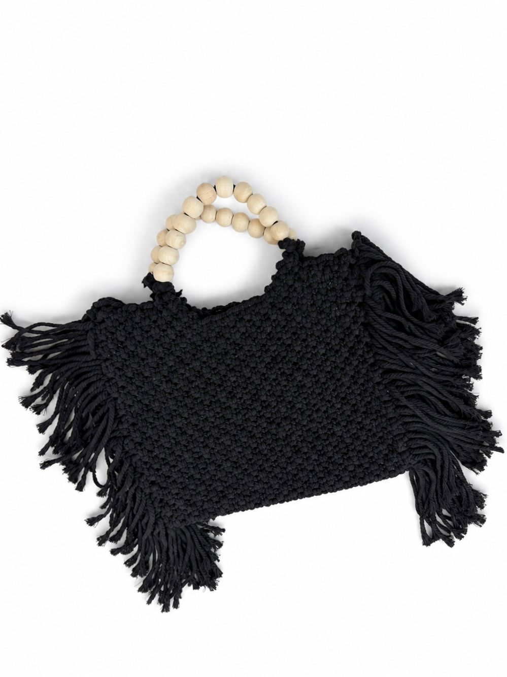 Borsa crochet con manici in legno “Marina”