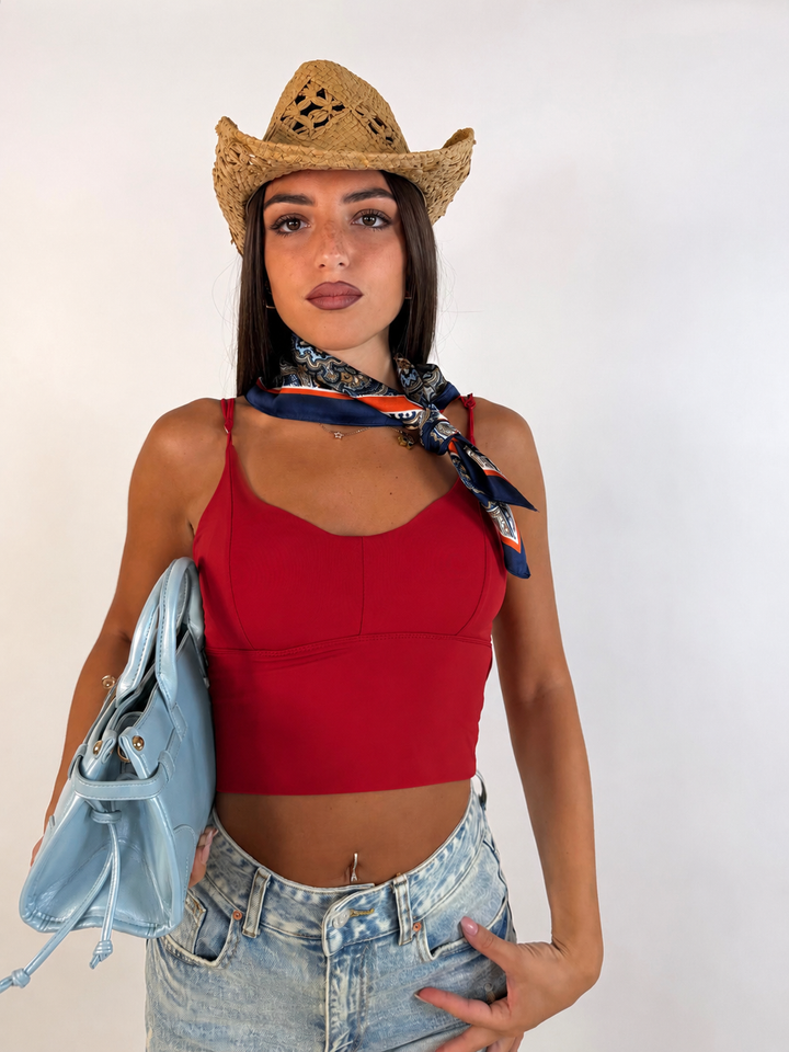 Crop top modellante con coppe