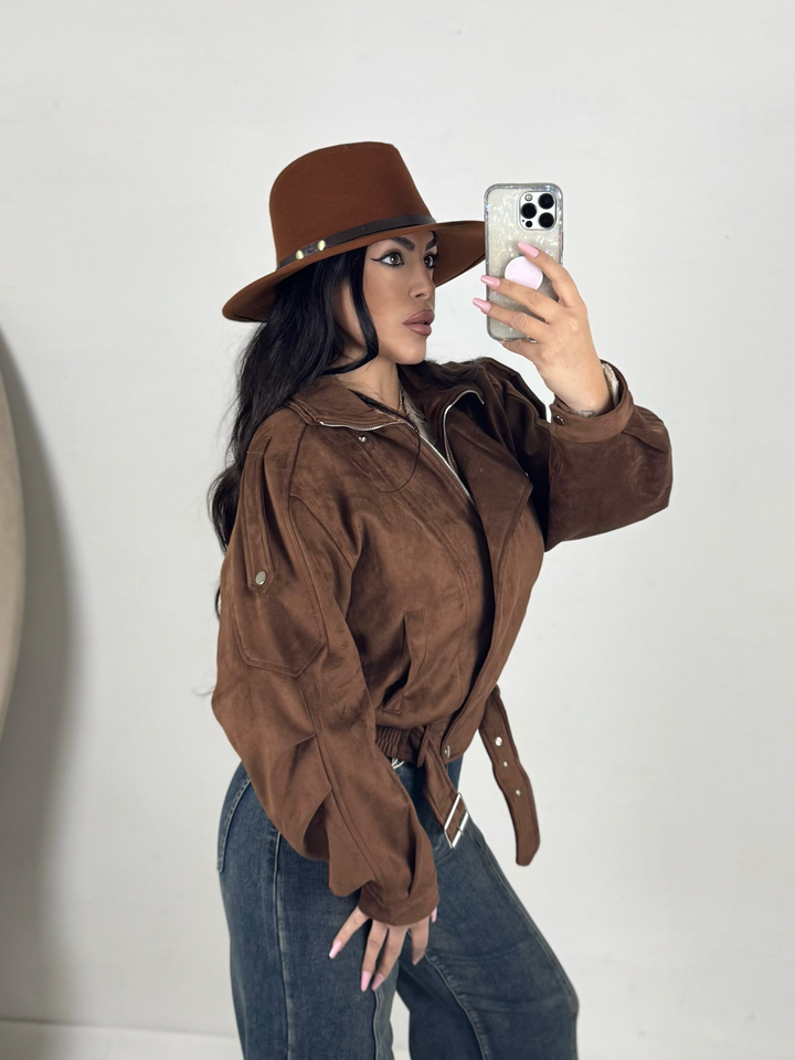 Giubbotto chiodo scamosciato “Josephine”