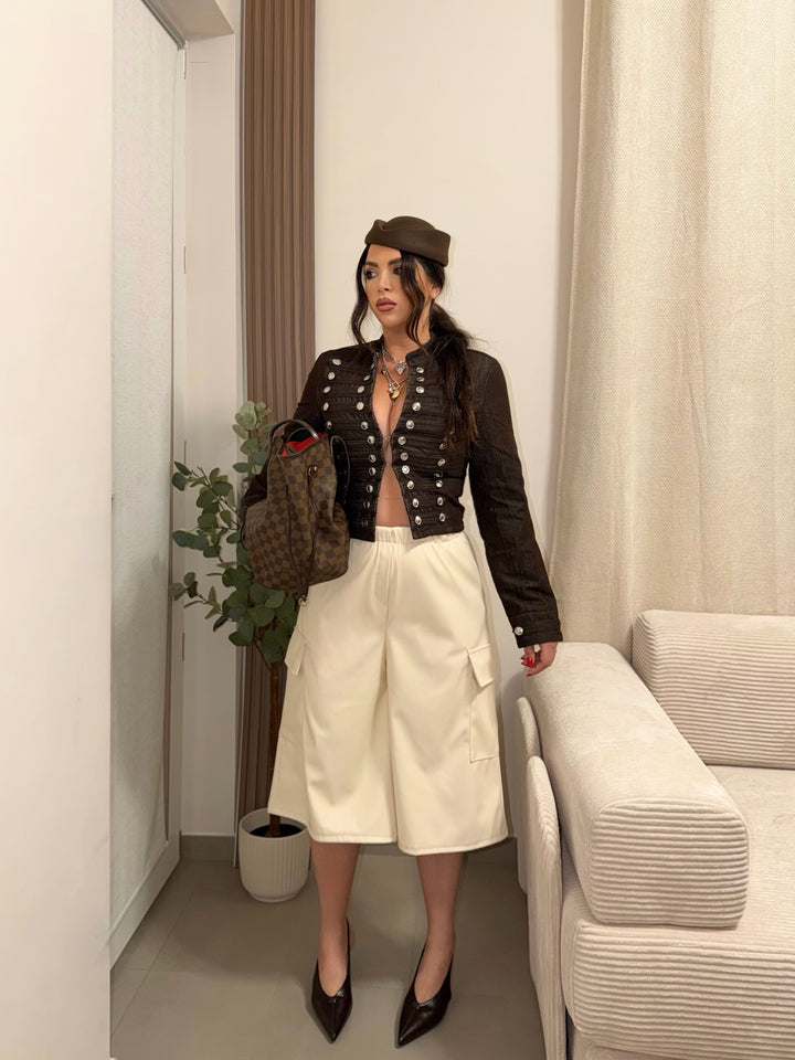 Giacca in jeans con bottoni “Beverly”