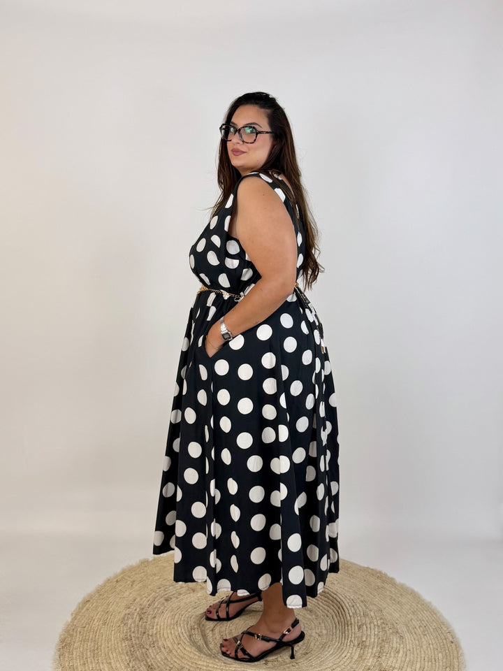 Abito a pois curvy 100%COTONE