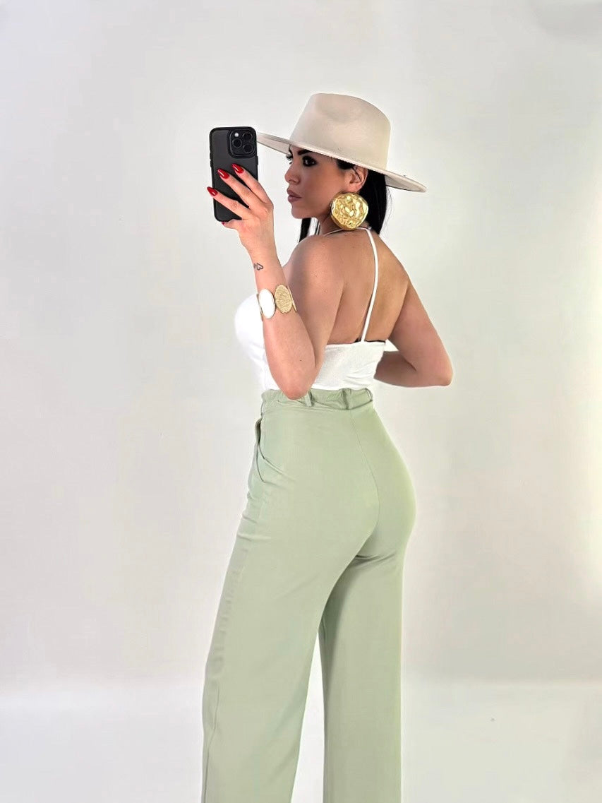 Top a costine scollo all’americana “Soft”