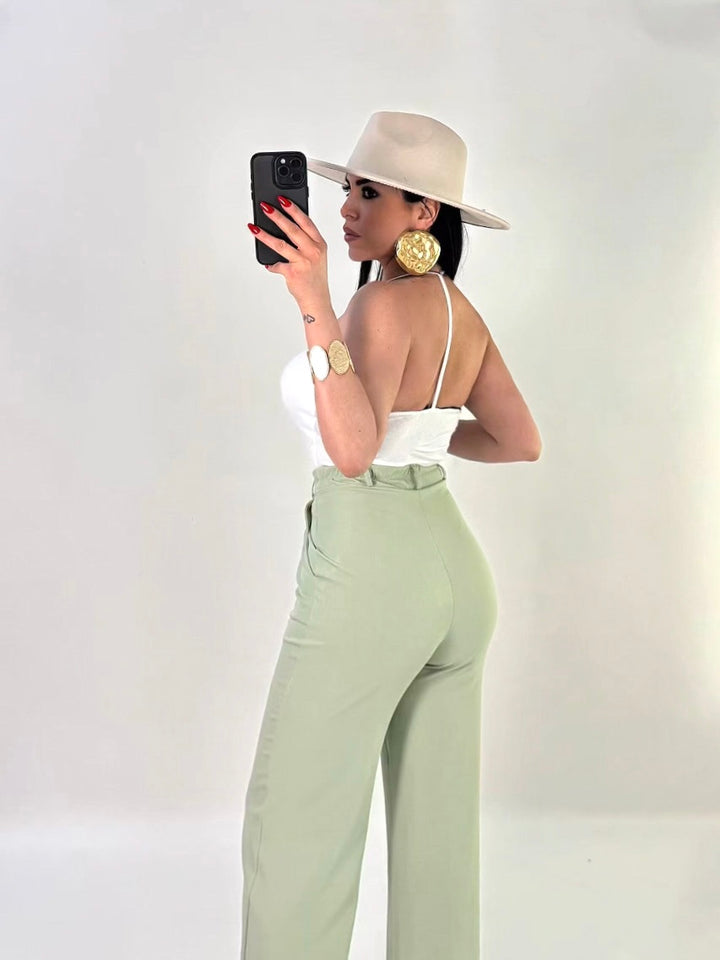 Top a costine scollo all’americana “Soft”
