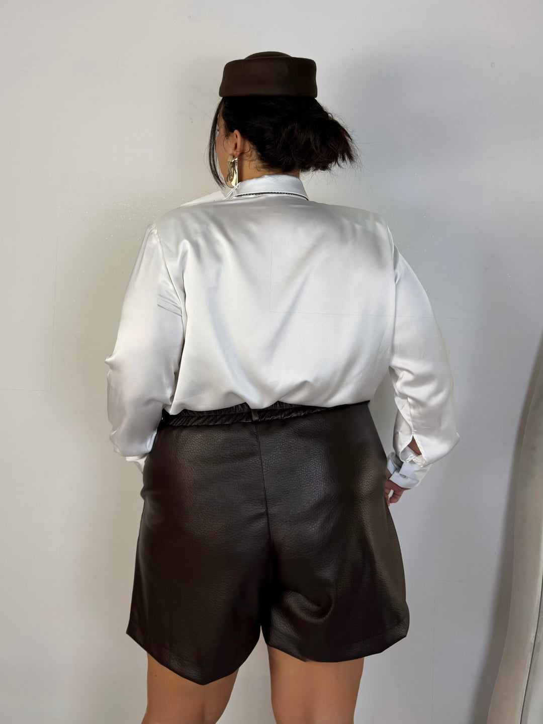 Camicia in raso con spalline “Blair”