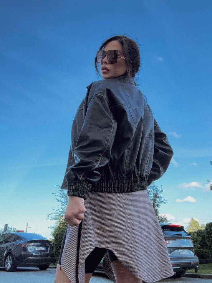 Giubbotto bomber in eco pelle “Dominique”