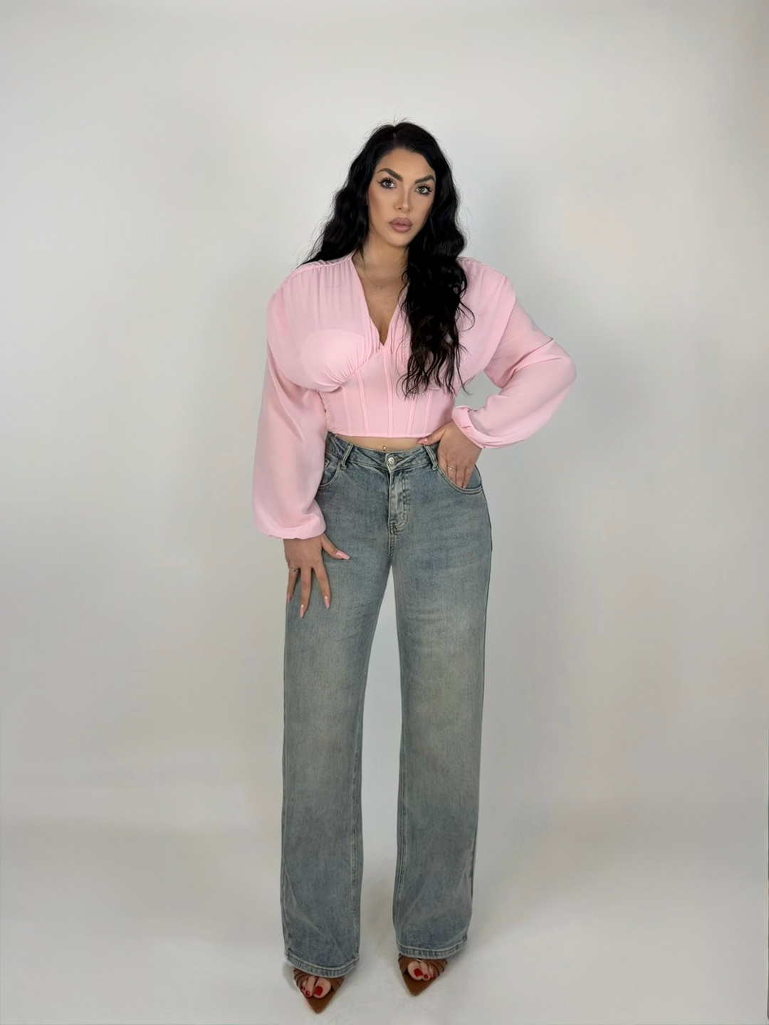 Jeans con tasca strass “Candy 2.0”