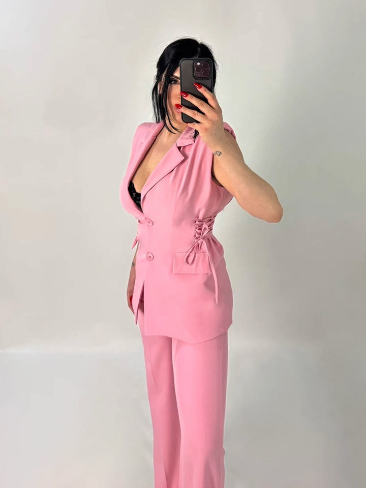 Tailleur con lacci in vita “Monique”