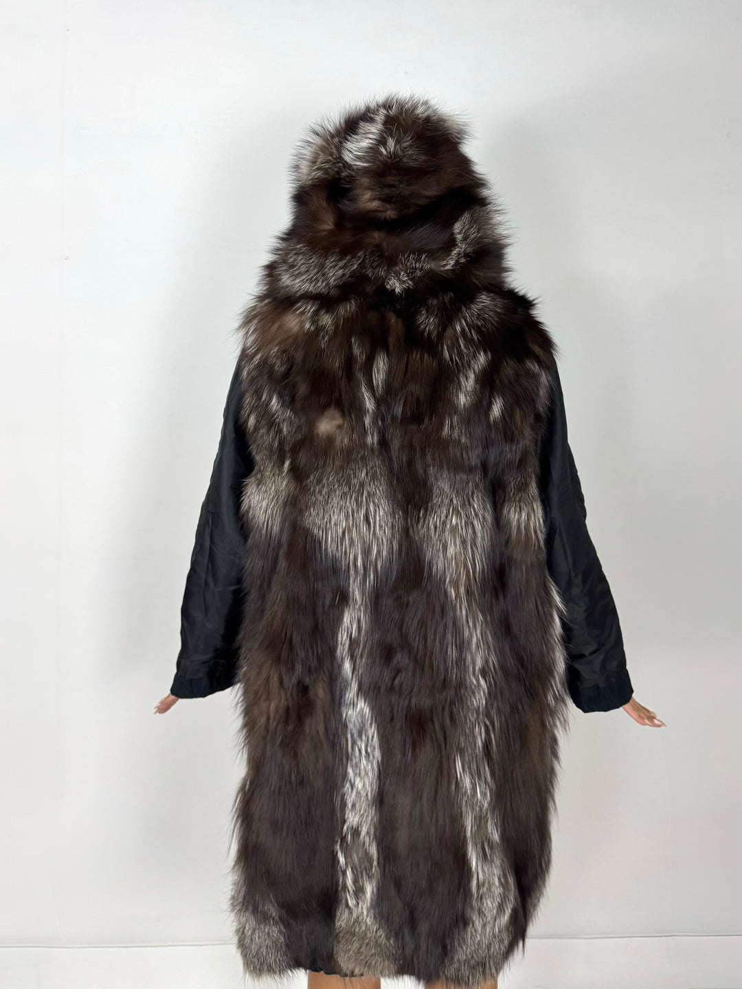 Pelliccia modello parka in volpe double-face Vintage 50