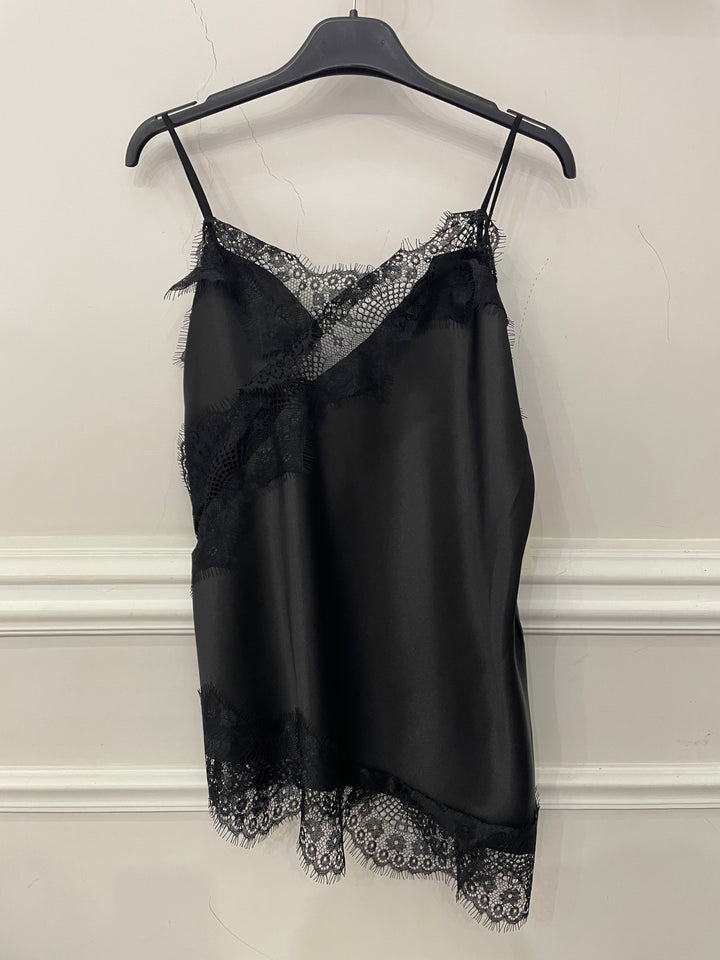 Top in raso con pizzo “Desire”