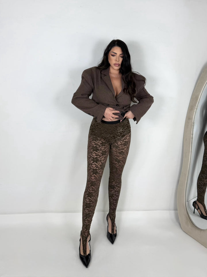 Panta leggings in pizzo e velluto “Velvet”