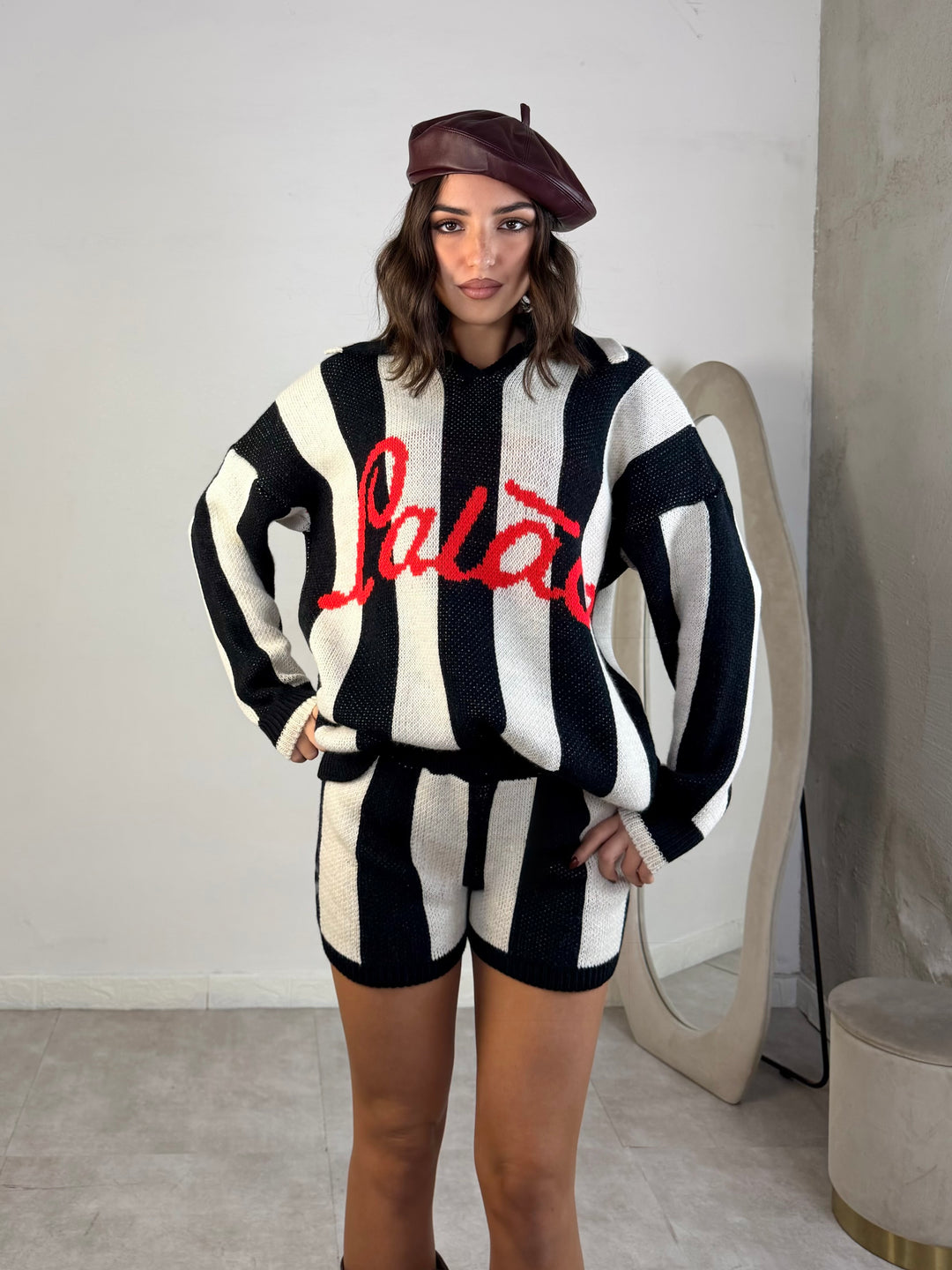Coordinato in lana “College”