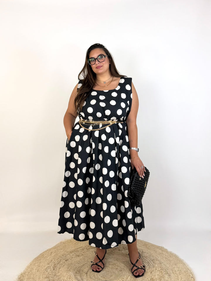 Abito a pois curvy 100%COTONE