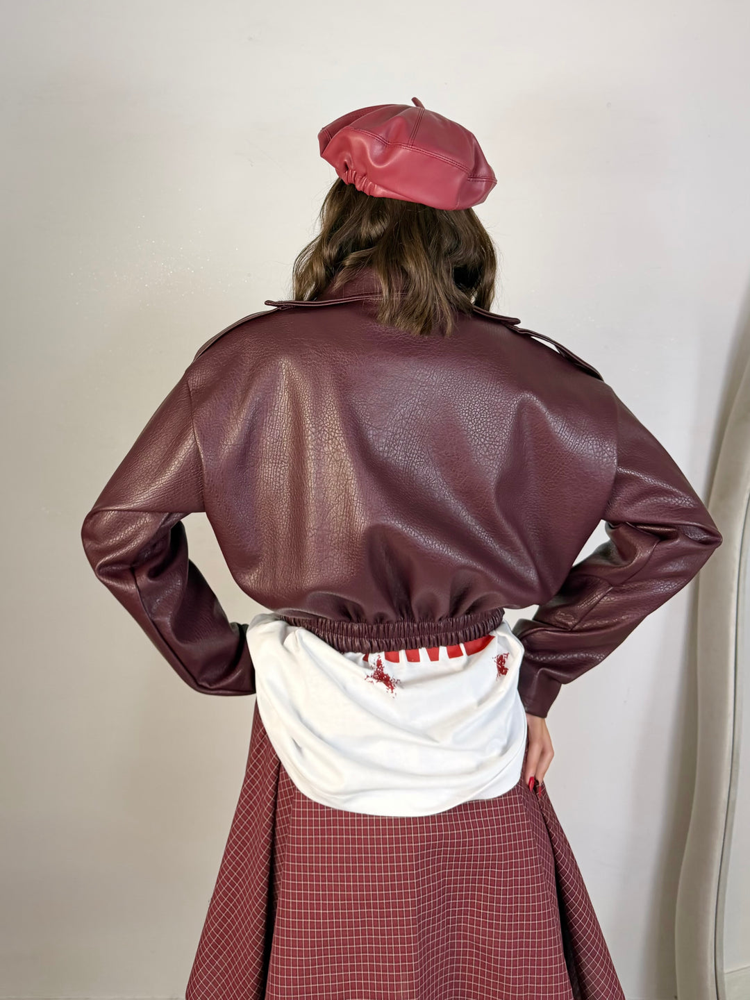 Giubbotto bomber chiodo in eco pelle