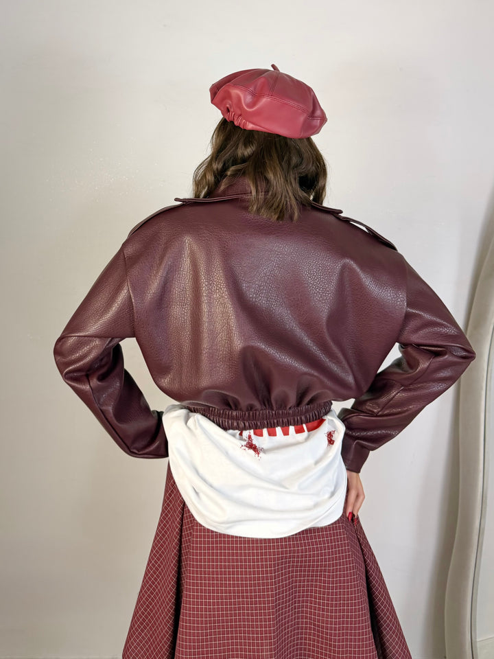 Giubbotto bomber chiodo in eco pelle