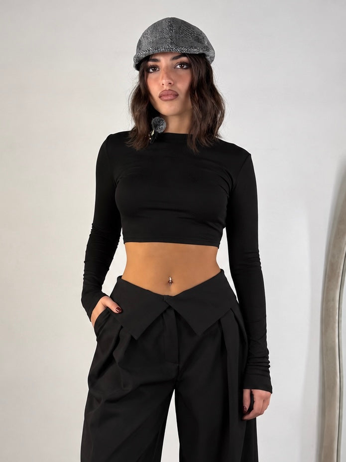 Maglia crop manica lunga Lumina