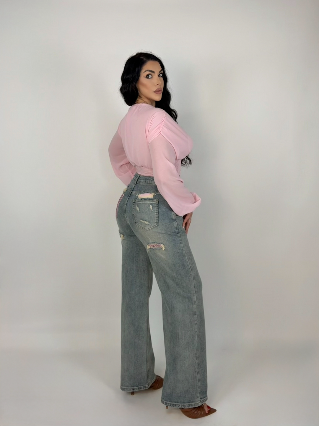 Jeans con tasca strass “Candy 2.0”