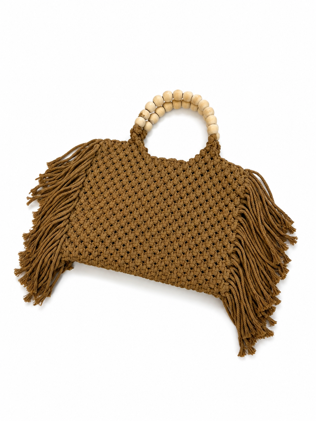 Borsa crochet con manici in legno “Marina”