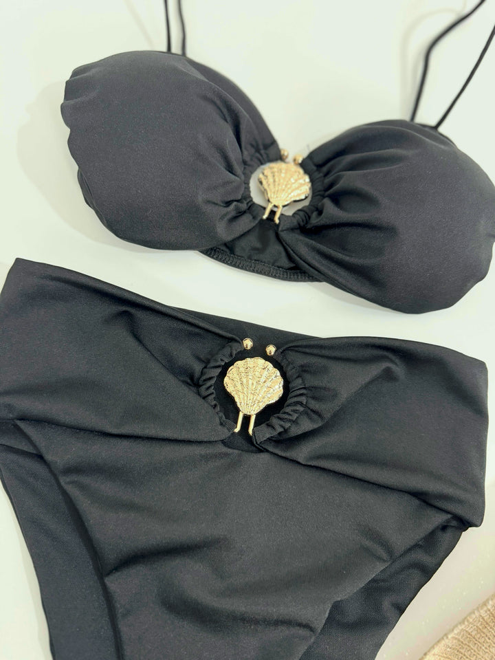 Costume a due pezzi vita alta “Conchiglia”