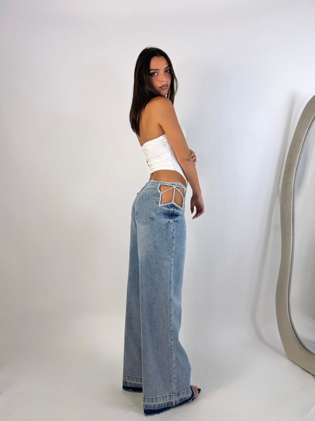Jeans a palazzo “Crystal”