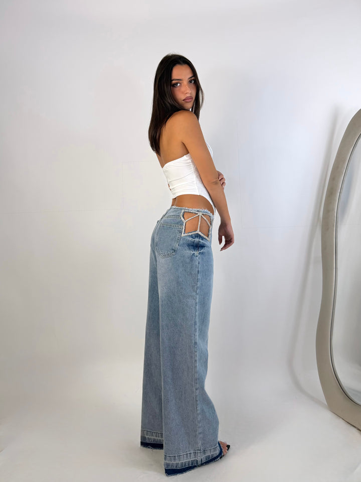 Jeans a palazzo “Crystal”