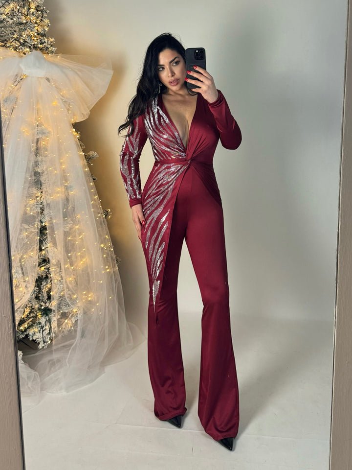 Tuta con strass “Sharon”