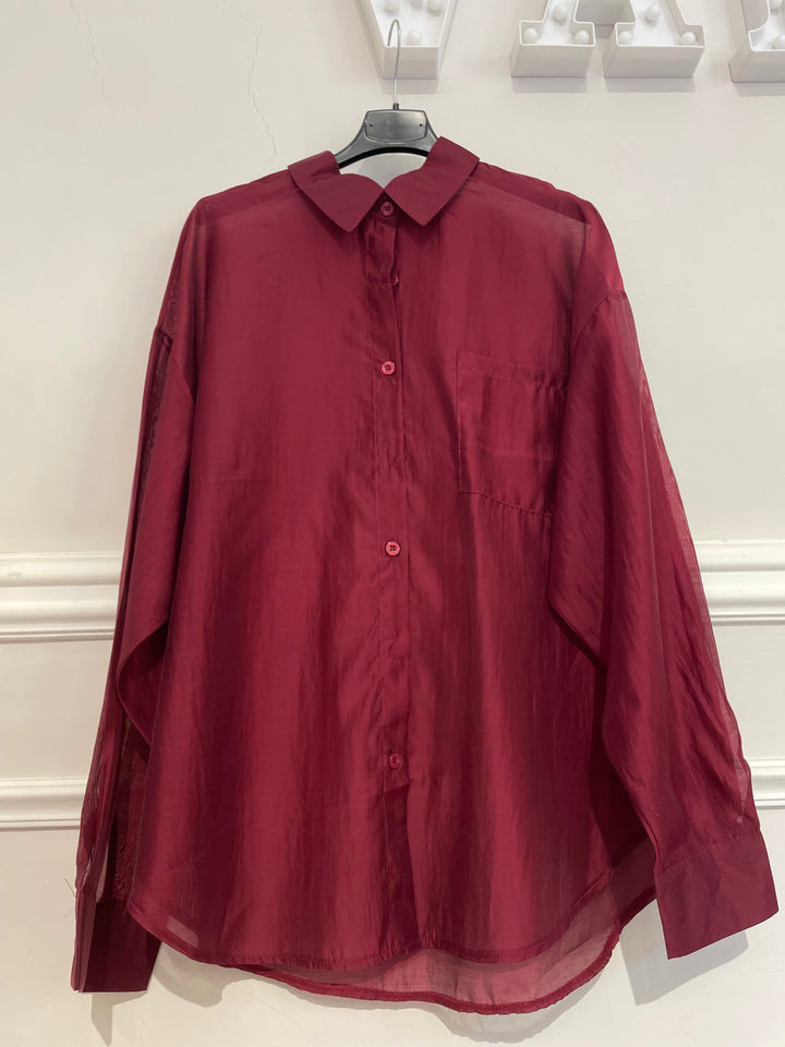 Maxi camicia in organza “Tulum”