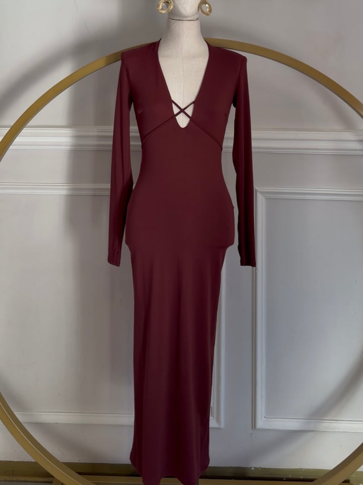 Abito lungo con maniche a guanto “Fatal”