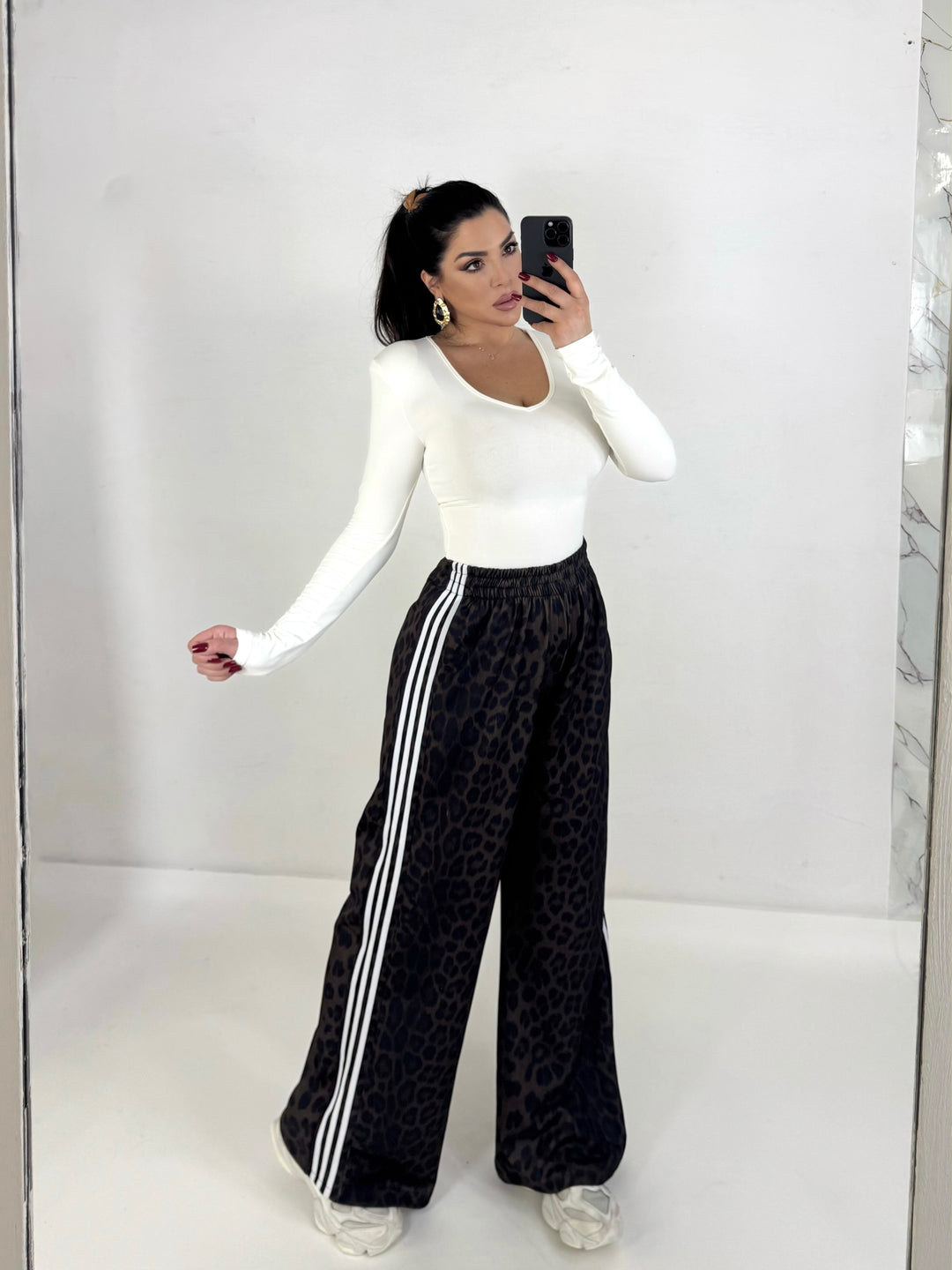 Pantaloni a palazzo con strisce laterali “Urban”