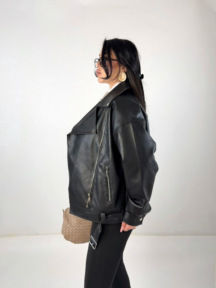 Giubbotto chiodo in eco pelle “Prime”