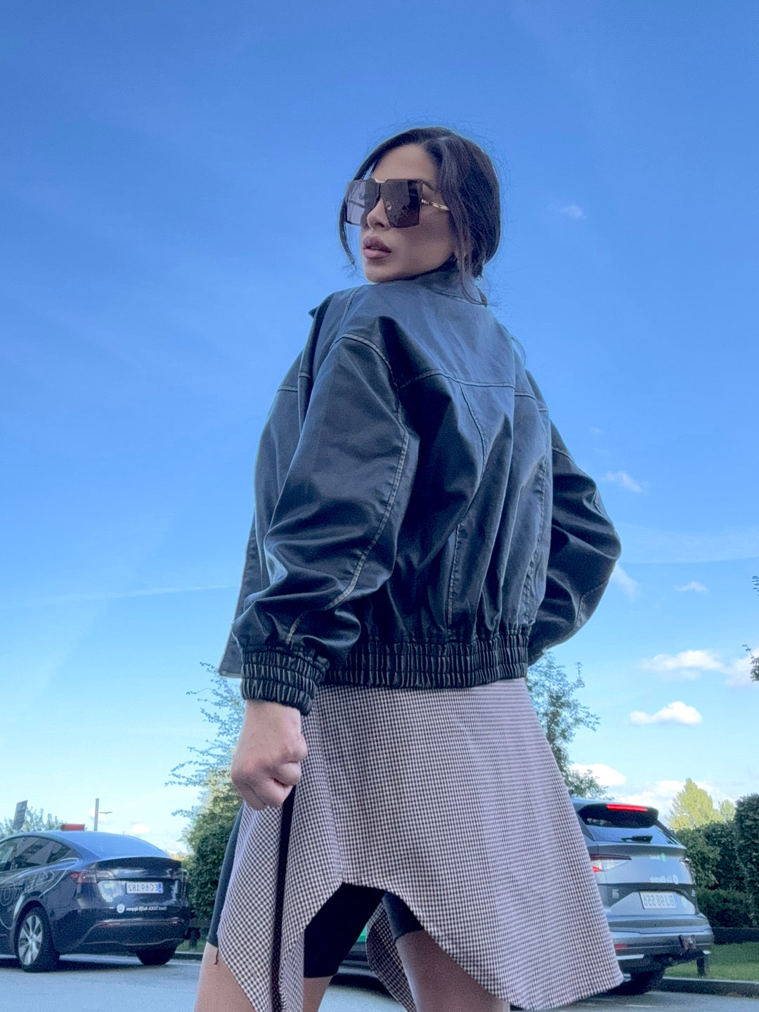 Giubbotto bomber in eco pelle “Dominique”