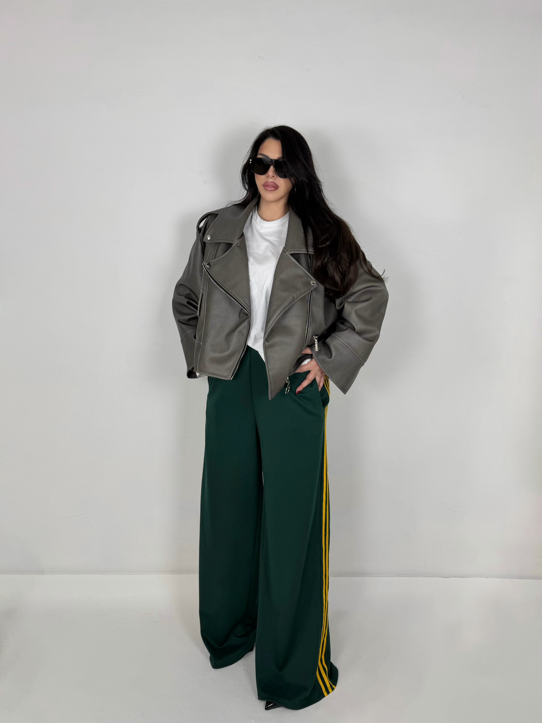 Maxi Giubbotto in eco pelle “Metropolis”