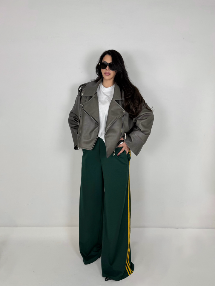 Maxi Giubbotto in eco pelle “Metropolis”